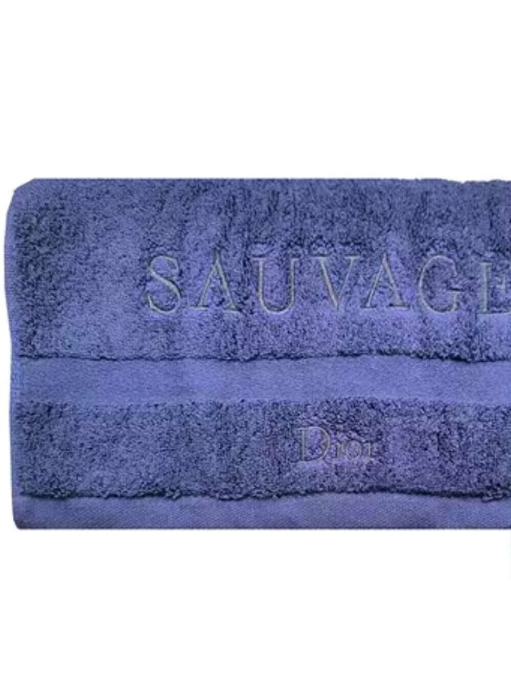 Dior Sauvage Men’s Face Hand Towel Navy Blue Logo Cotton Authentic